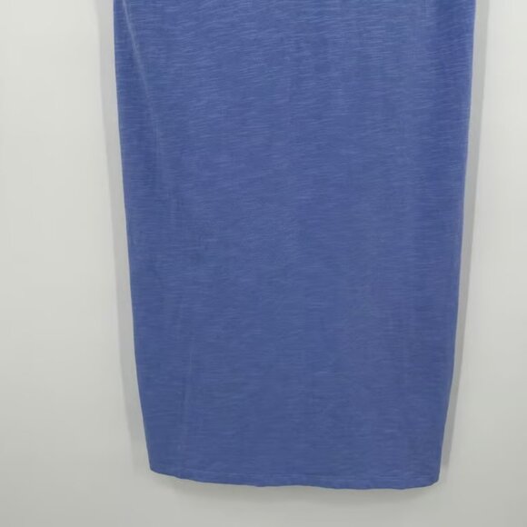 Talbots Women's Blue Cotton V Neck Short Sleeve Knee Length Casual Dress Size M - Picture 4 of 5